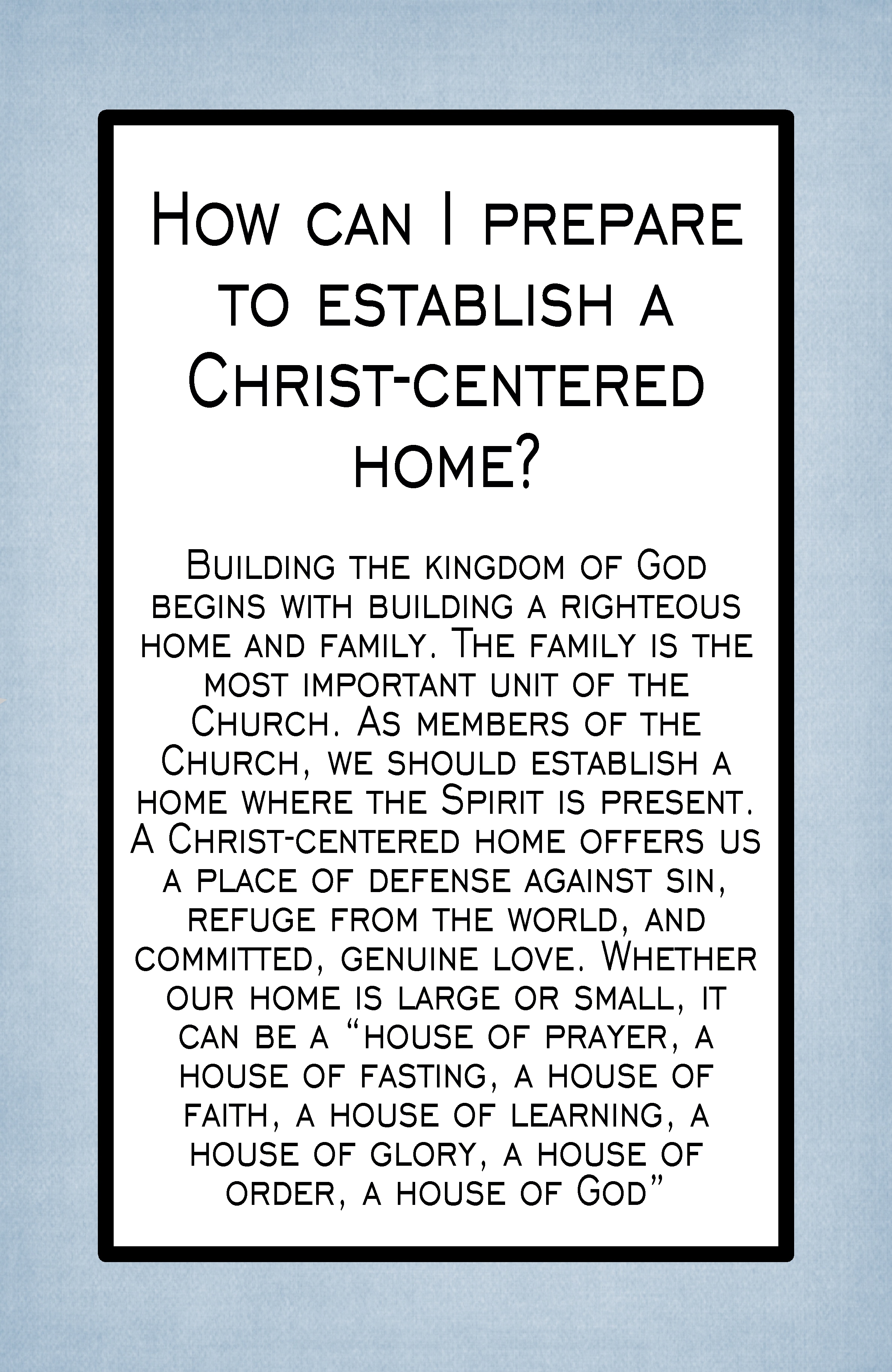 How can I prepare to establish a Christ-centered home? – The Idea Door